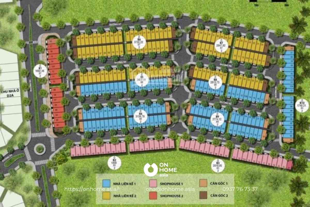 Mặt bằng phân khu nhà phố EcoHome