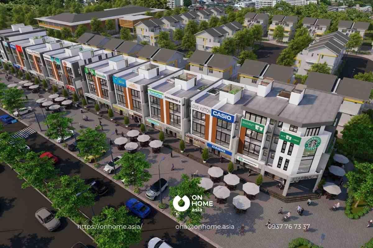 Mặt bằng shophouse cao cấp Ecolakes Mỹ Phước