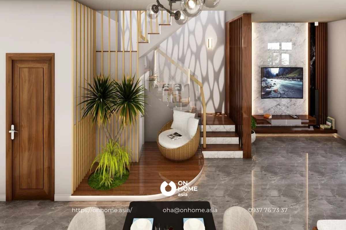 Khu vực cầu thang phòng khách