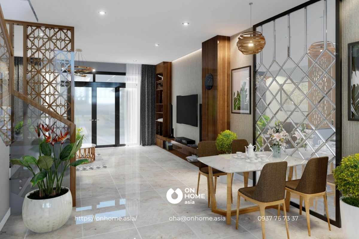 Thiết kế bàn ăn đơn giản, thanh lịch