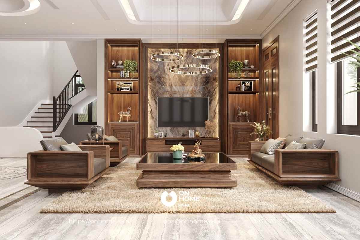 Tủ trang trí phòng khách gỗ Óc Chó&nbsp;