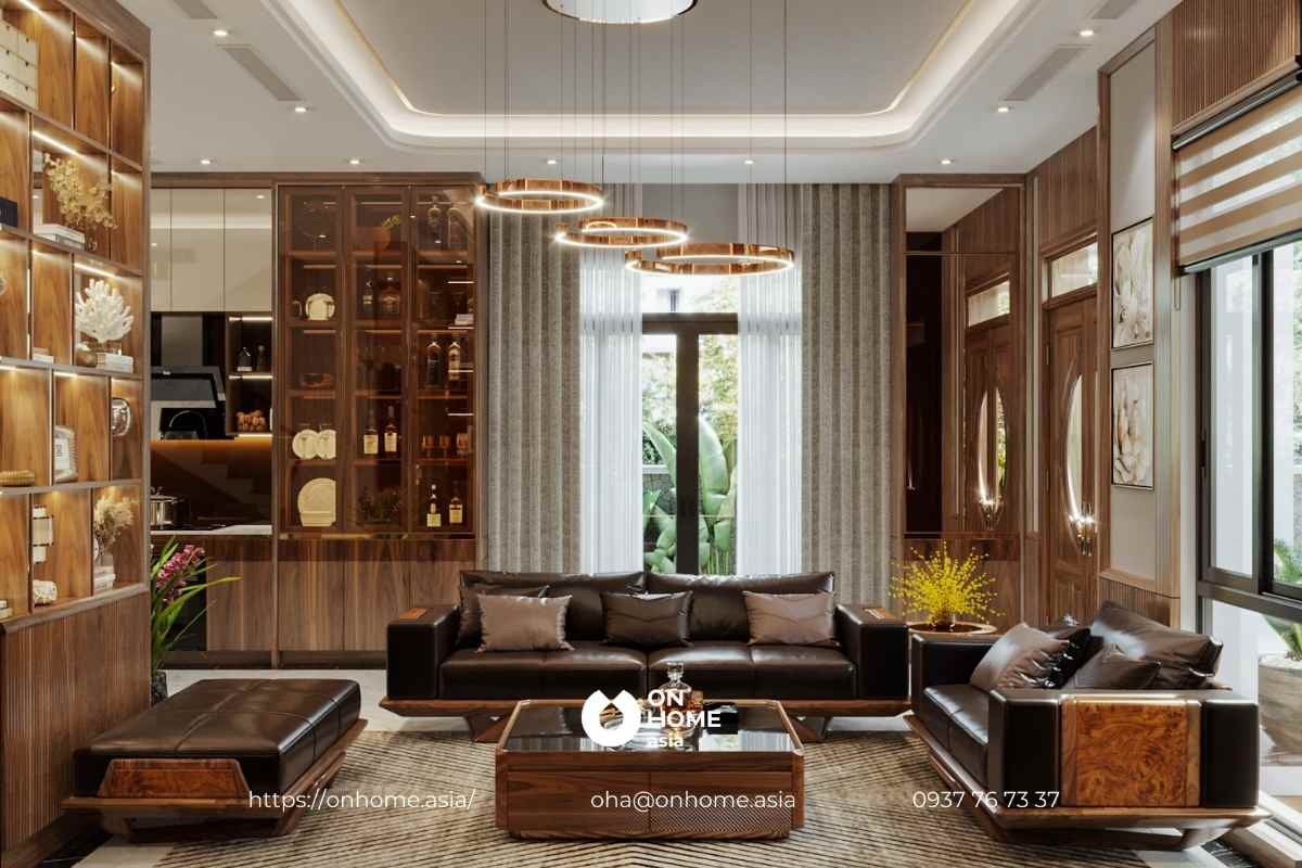 Sofa gỗ Óc Chó sang trọng, cuốn hút