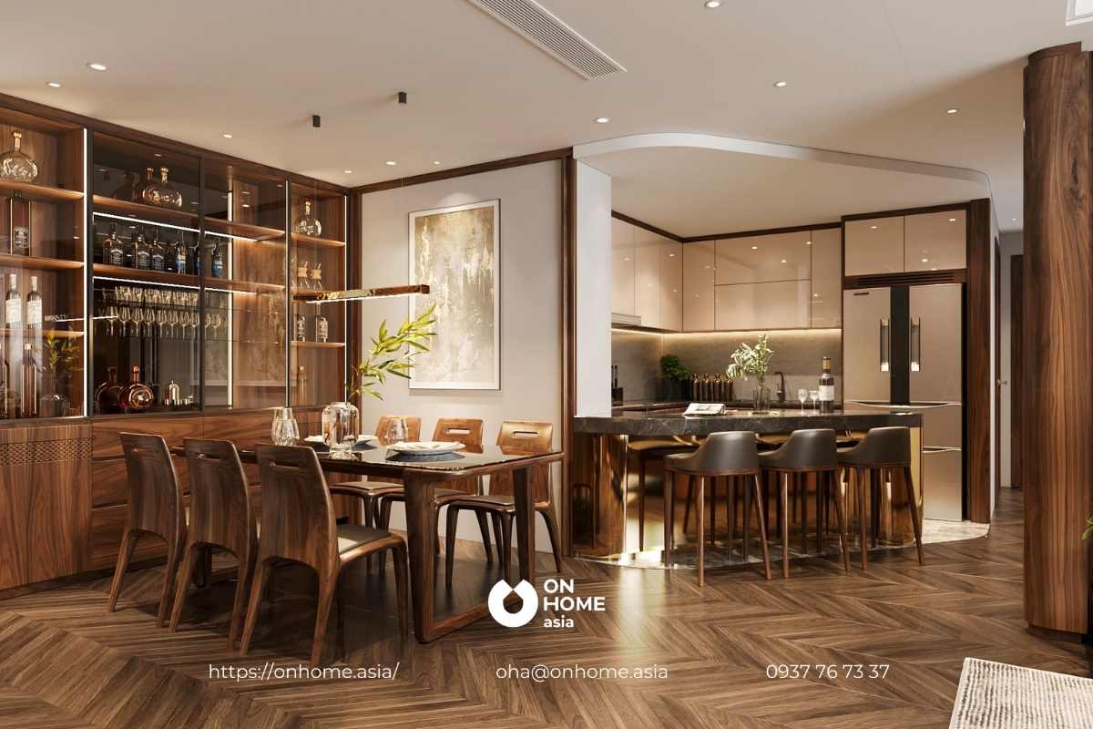 Bộ bàn ăn phòng bếp thiết kế sang trọng