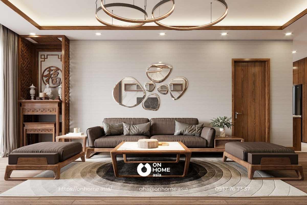 Phòng khách kết hợp với phòng thờ