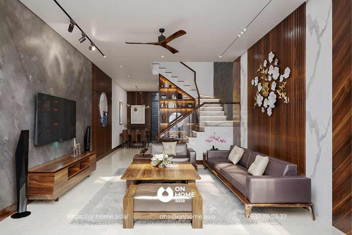 Sofa gỗ Óc Chó thiết kế đơn giản