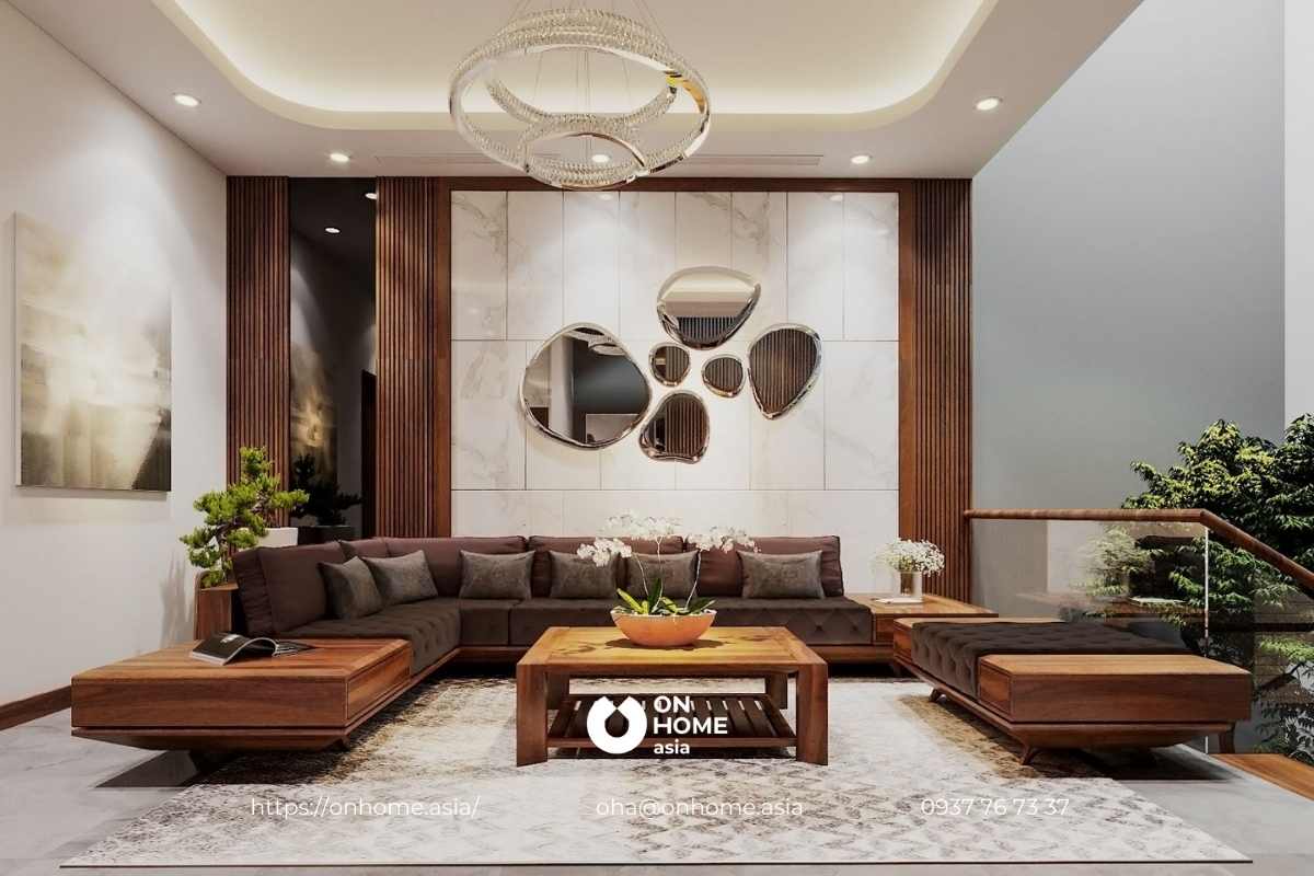 Thiết kế nội thất gỗ Óc Chó sang chảnh