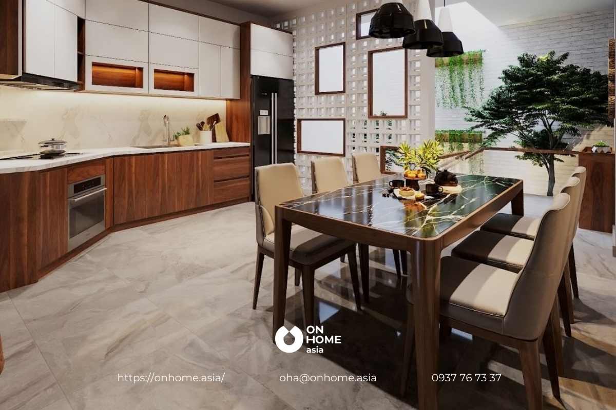 Nội thất phòng bếp đẹp, thông thoáng