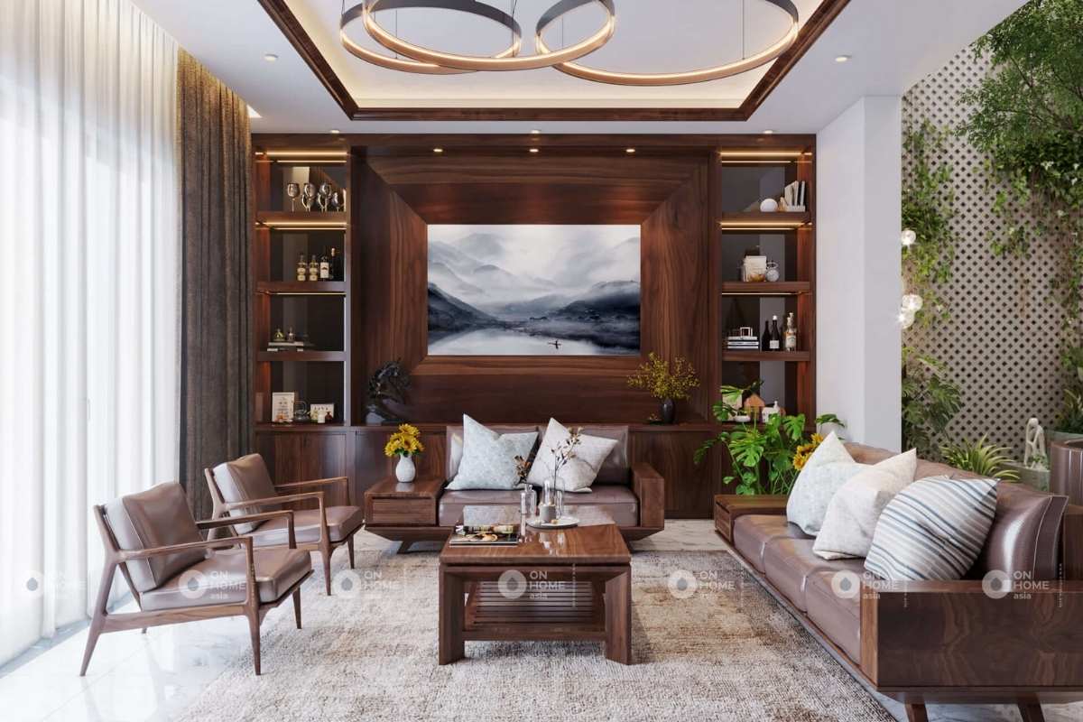 phòng khách nhà phố 120m2