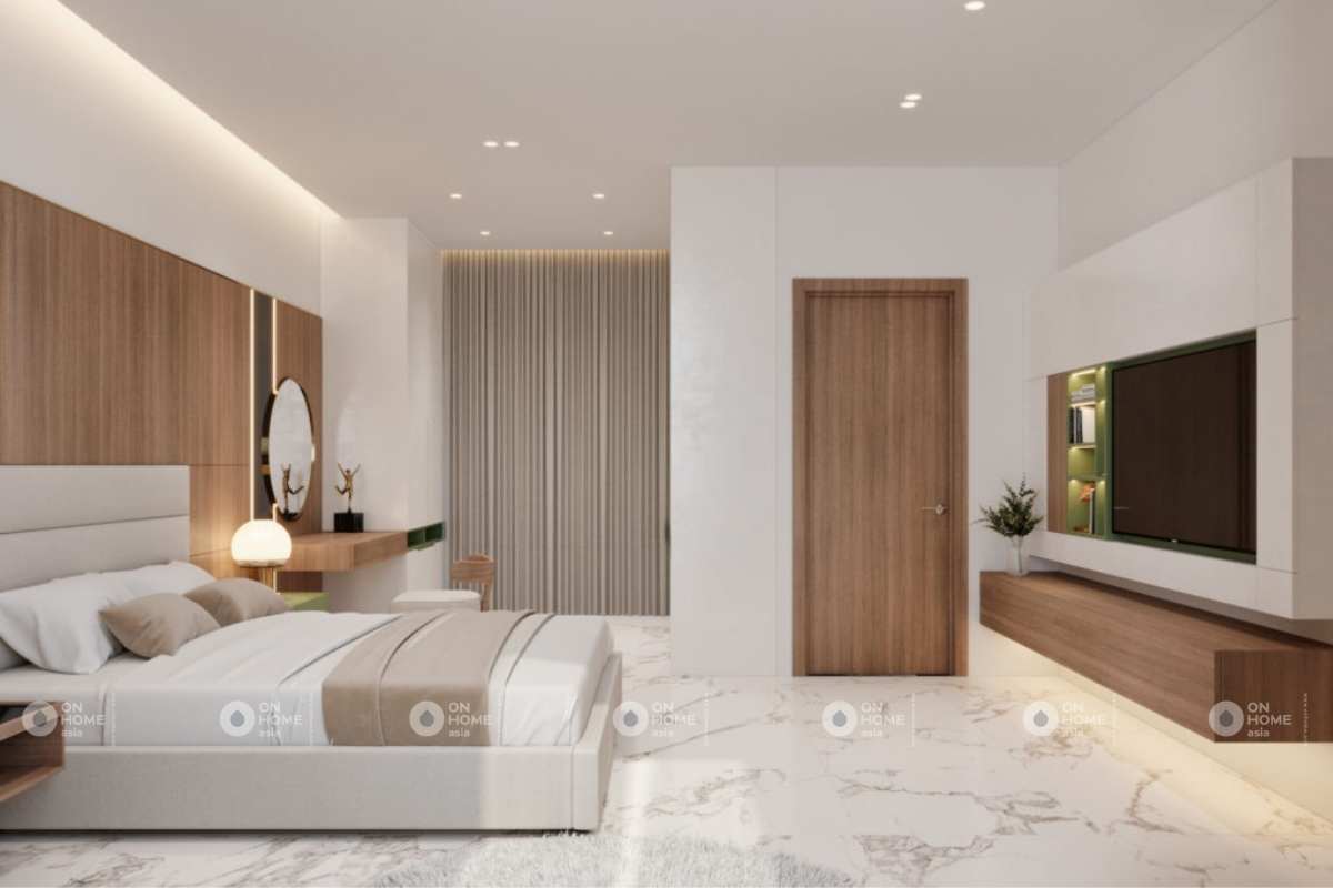 phòng ngủ nhà phố 120m2 rộng rãi