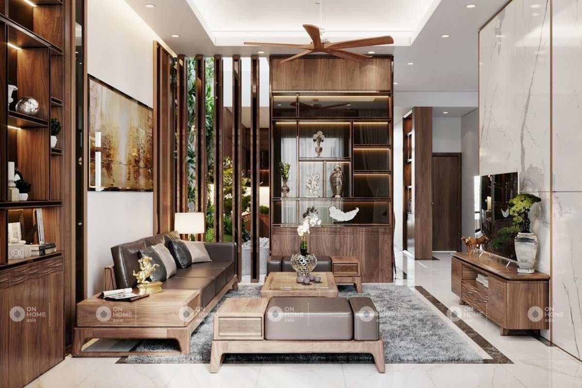 Nội thất phòng khách sang chảnh và ấn tượng&nbsp;