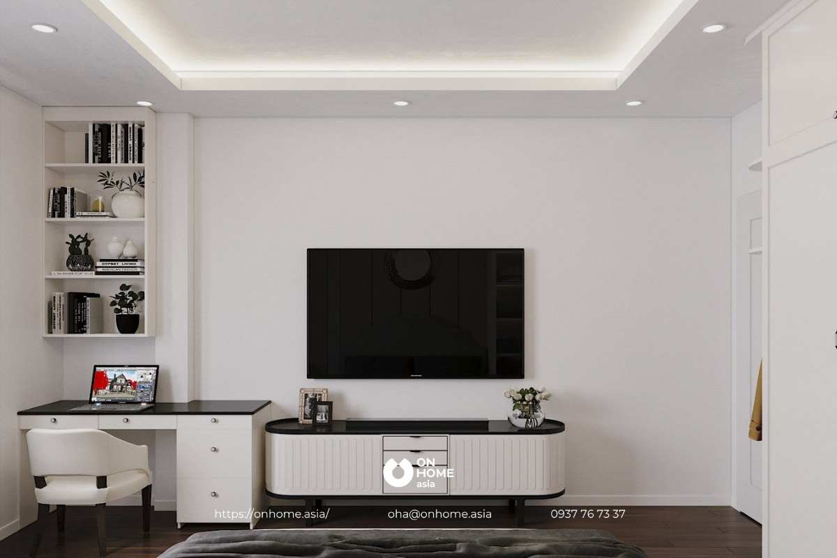 Thiết kế bàn làm việc và kệ tivi đẹp