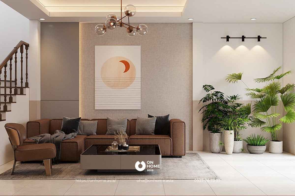 Thiết kế nội thất nhà phố 1 trệt 2 lầu 50m2 đẹp