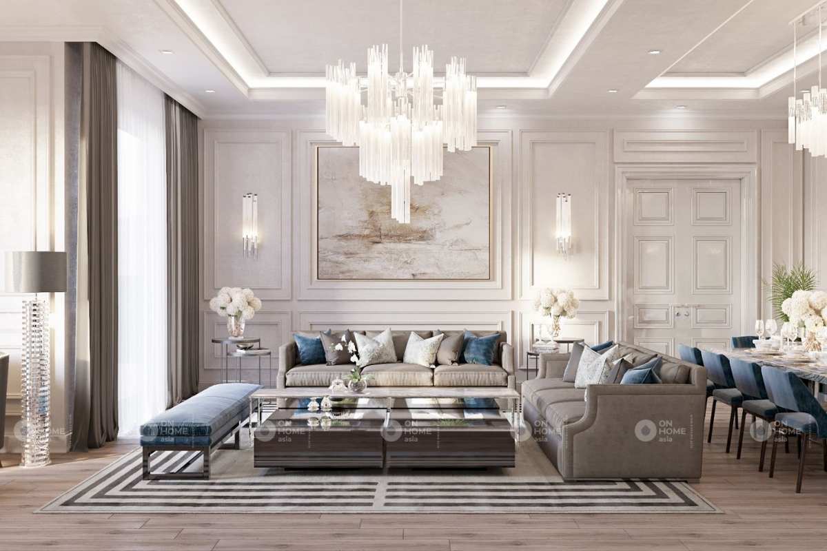 Thiết kế nội thất nhà phố tân cổ điển