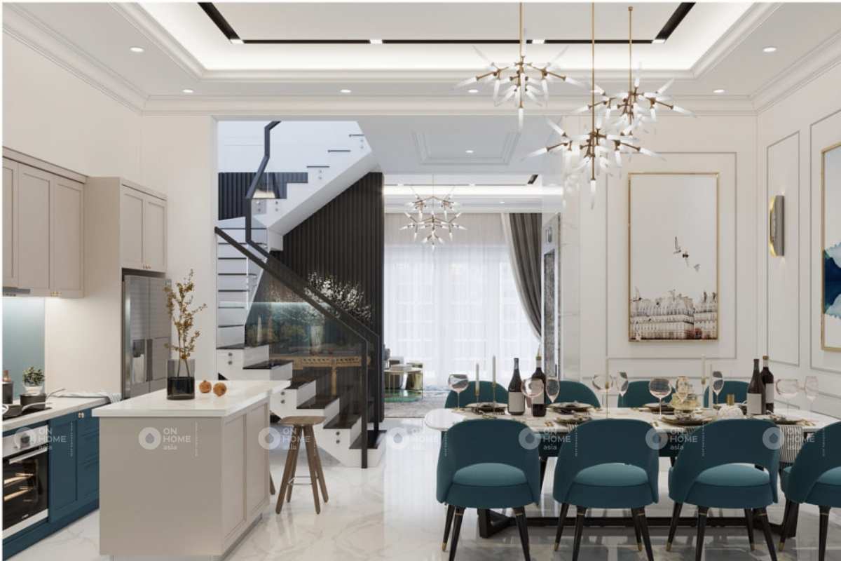 Thiết kế nội thất nhà phố tân cổ điển