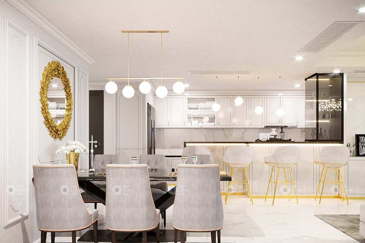 Nội thất nhà phố tân cổ điển sang trọng