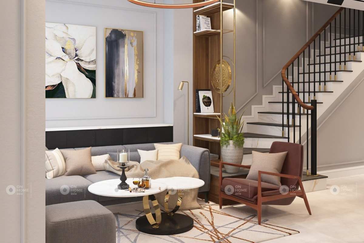 Nội thất nhà phố tân cổ điển với chất liệu cao cấp