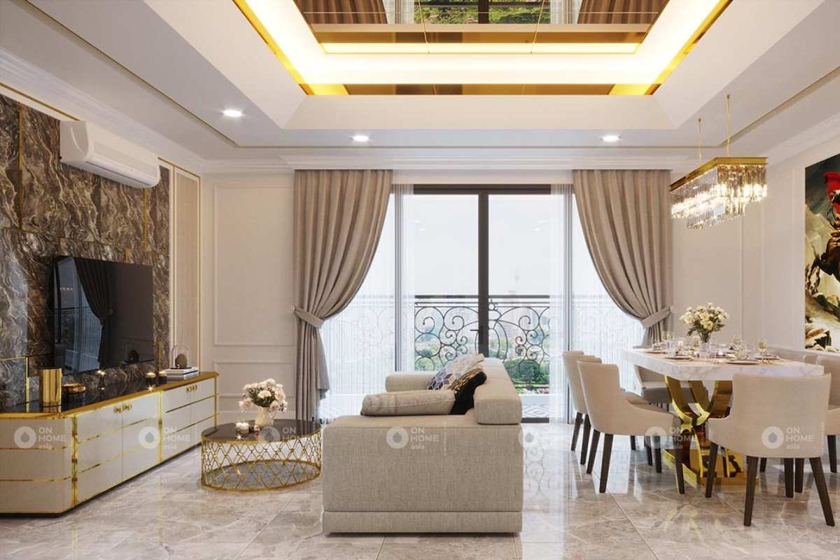 Thiết kế nội thất nhà phố tân cổ điển thanh lịch