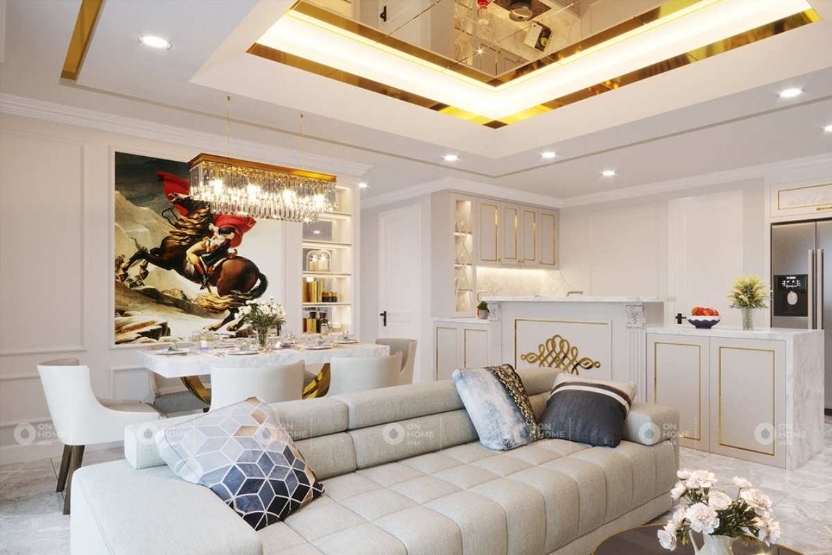 Nội thất nhà phố tân cổ điển sang trọng