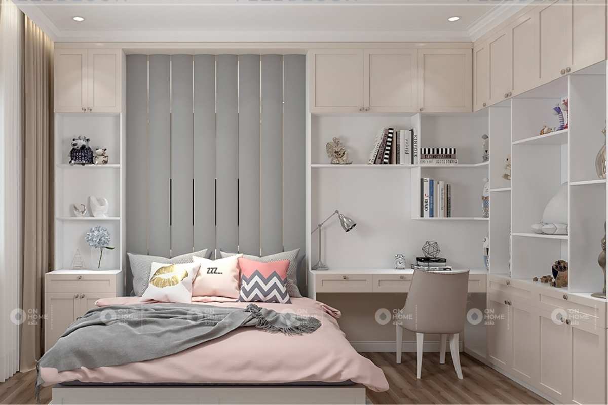 Phòng ngủ nội thất nhà phố tân cổ điển 