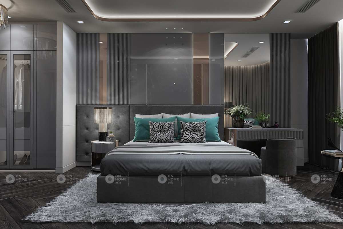 Nội thất nhà phố tân cổ điển với màu đen huyền bí