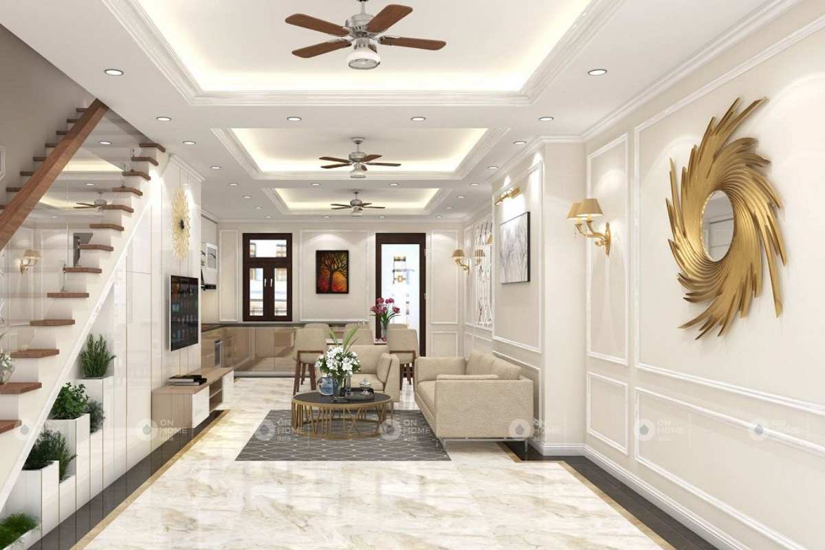 Nội thất nhà phố tân cổ điển đơn giản thanh lịch