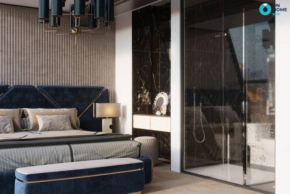 Nội thất phòng ngủ mang phong cách Luxury.