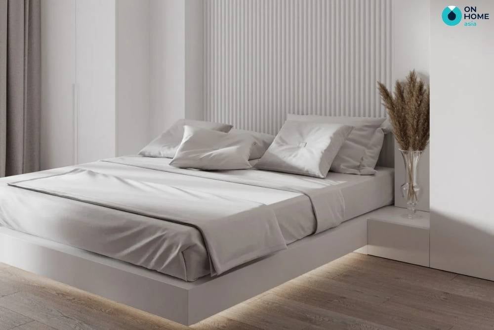 Nội thất phòng ngủ mang phong cách tối giản.