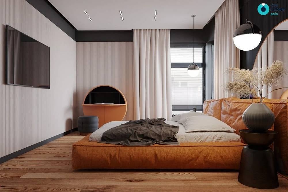 Mẫu phòng ngủ đẹp hiện đại 9m2 tại The View của chị Hoài Dung.