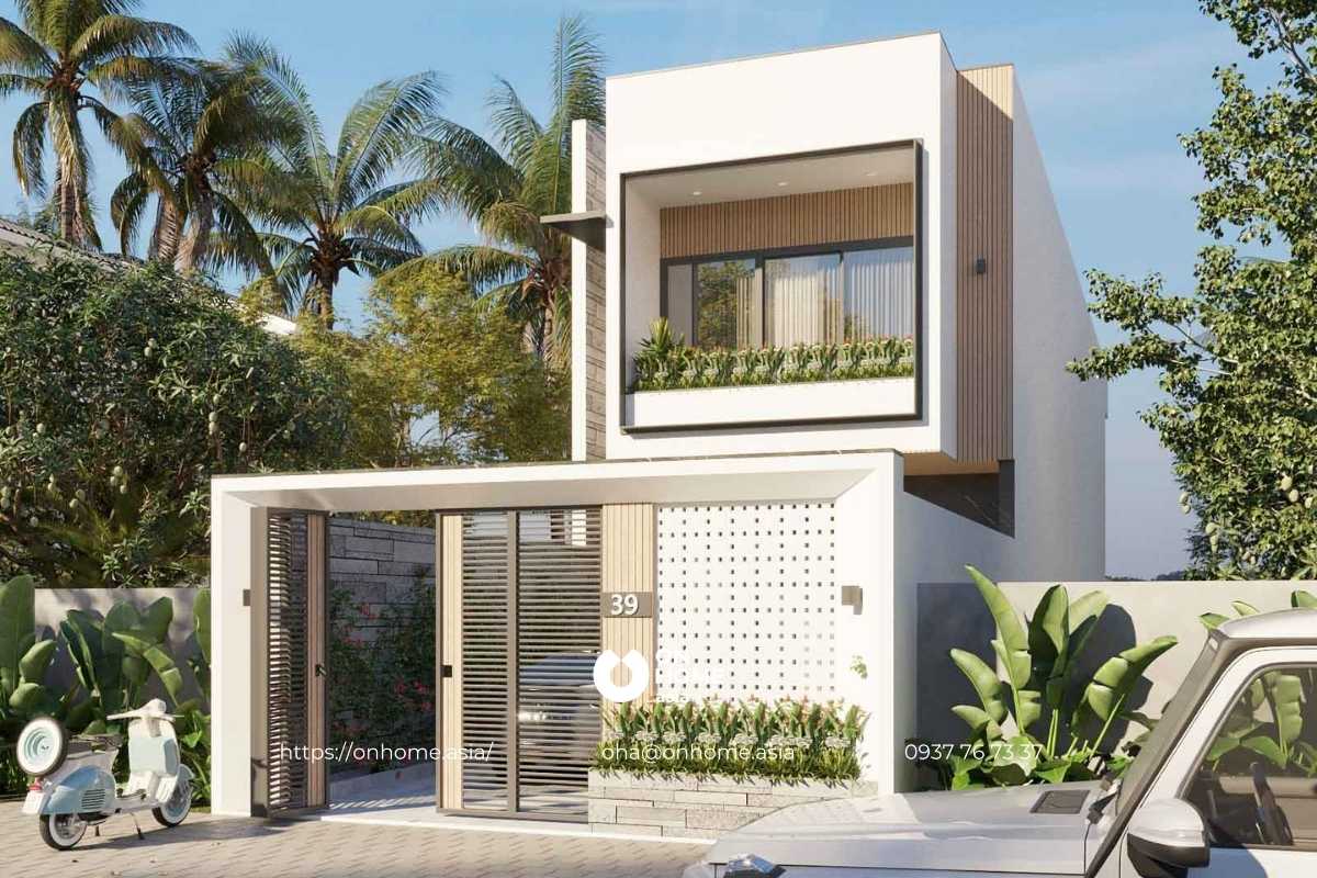 Thiết kế nhà ống 2 tầng đẹp 3 phòng ngủ 5x16m