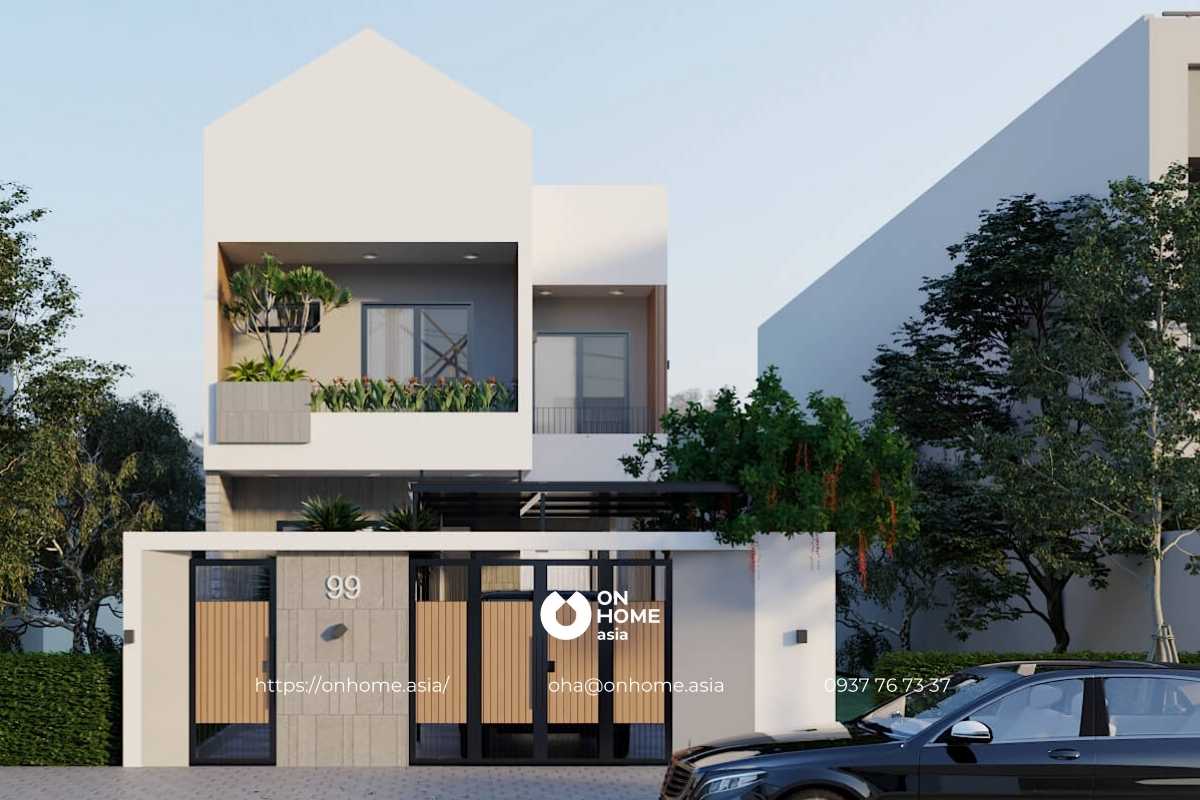 Mẫu nhà ống 2 tầng 4 phòng ngủ sang chảnh