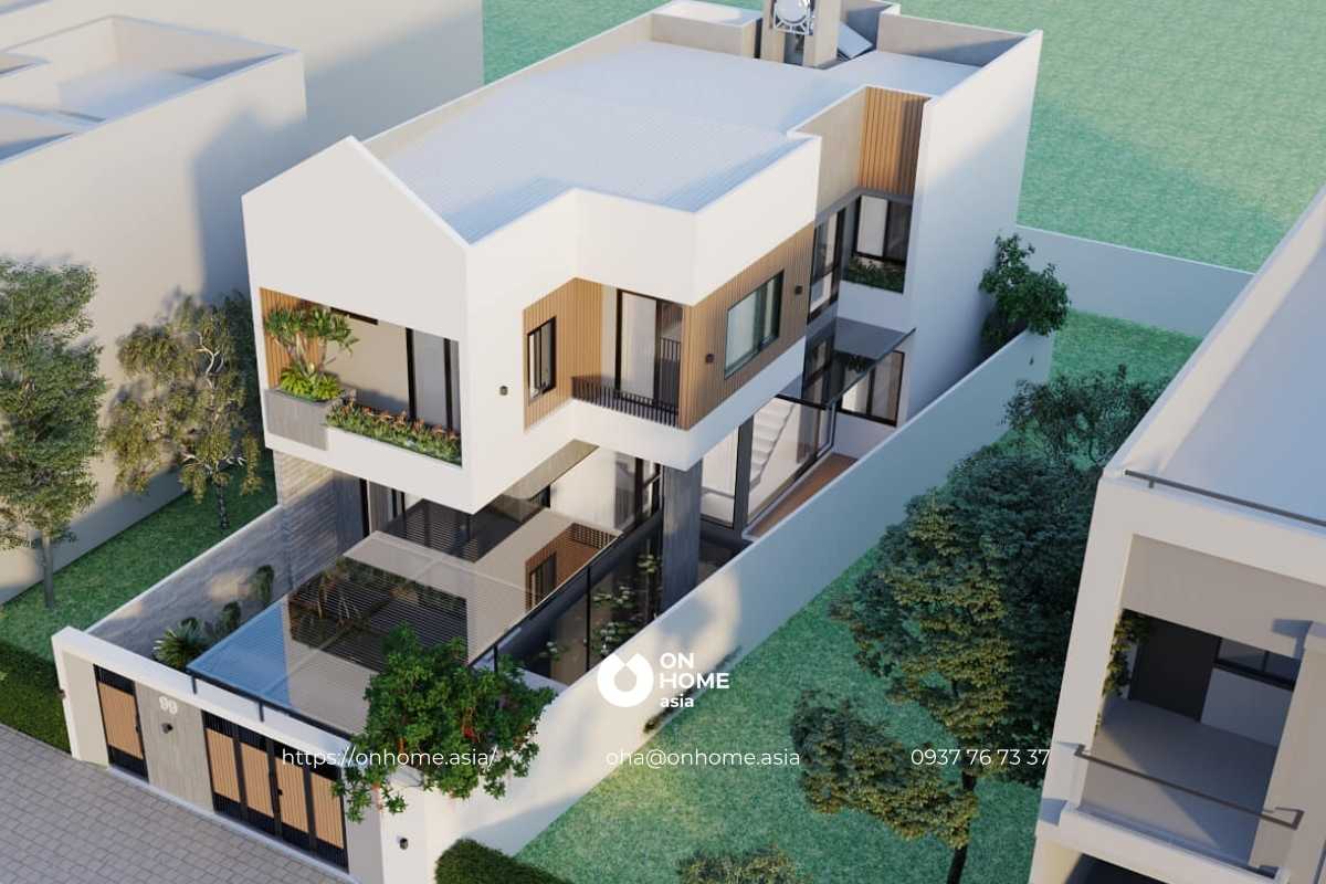 Mẫu thiết kế nhà ống 2 tầng 4 phòng ngủ sang chảnh