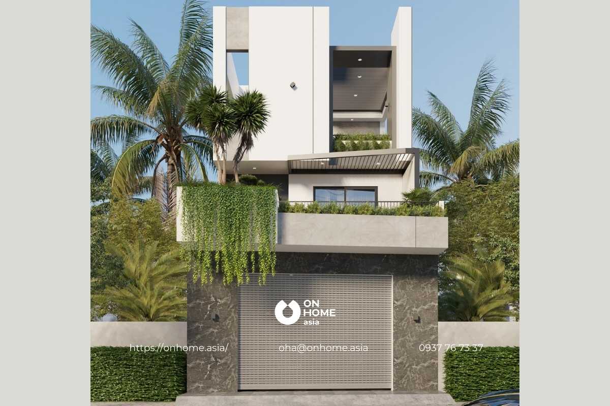 Mẫu nhà ống 2 tầng 4 phòng ngủ 6x18m