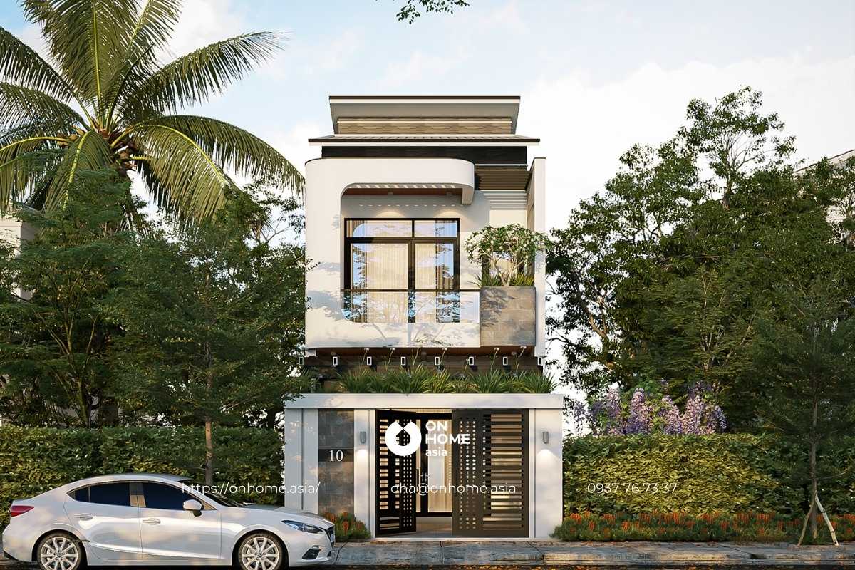 Thiết kế nhà ống 2 tầng hiện đại, sang chảnh