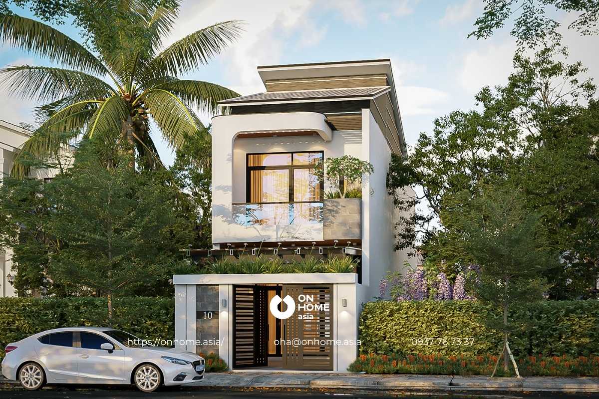 Thiết kế nhà ống 2 tầng hiện đại, sang trọng