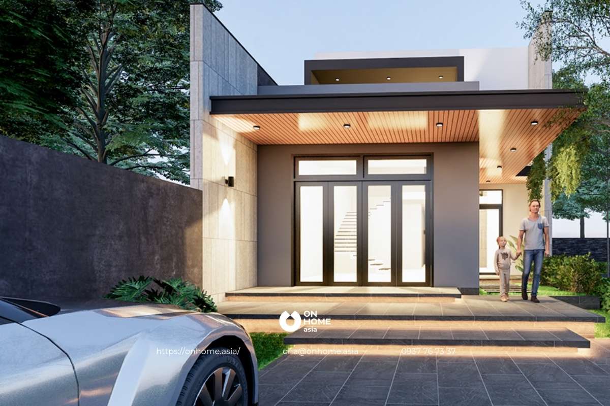 Nhà cấp 4 3 phòng ngủ mái bằng đơn giản