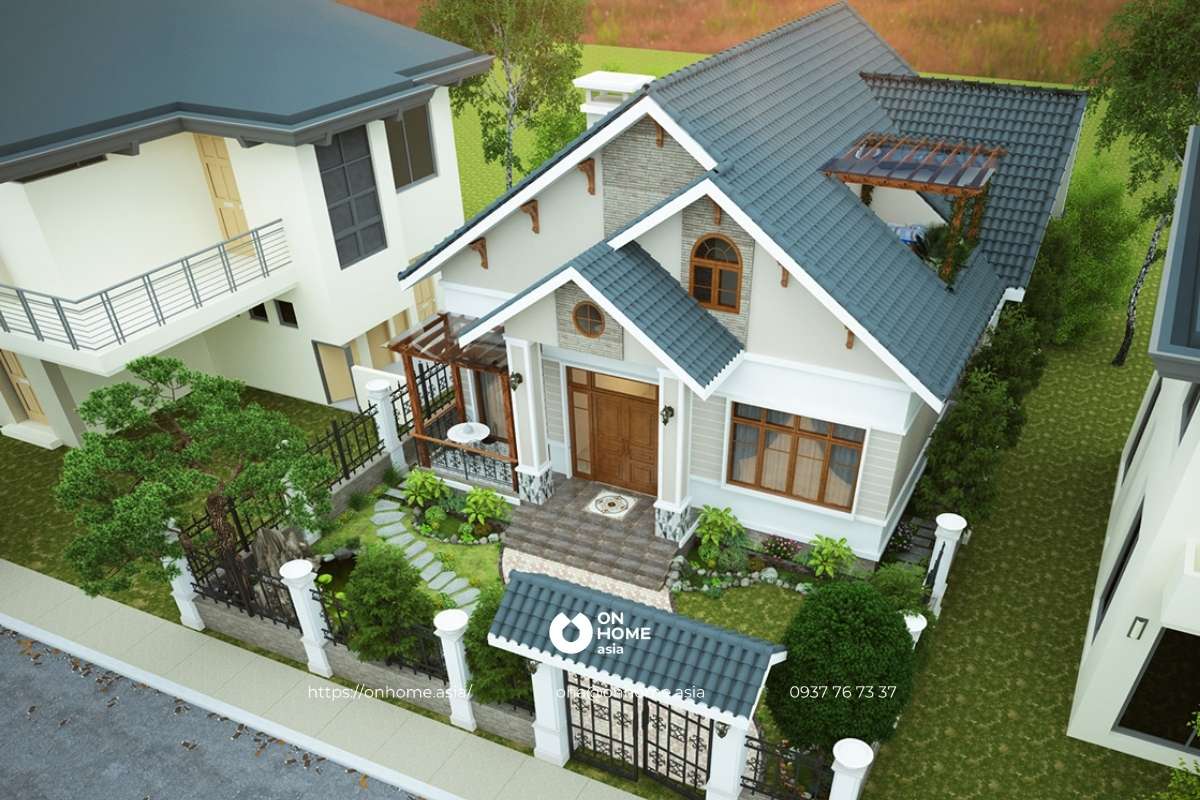 Nhà cấp 4 mái Thái 3 phòng ngủ đẹp