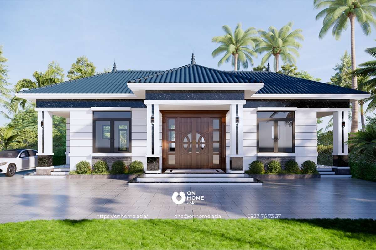 Thiết kế nhà cấp 4 mái Nhật 3 phòng ngủ 120m2