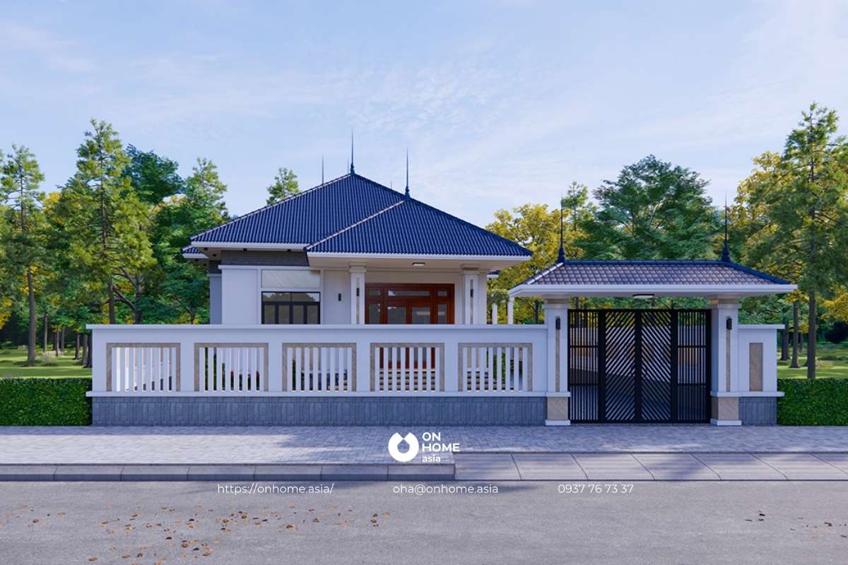 Mẫu nhà cấp 4 120m3 3 phòng ngủ 1 phòng thờ