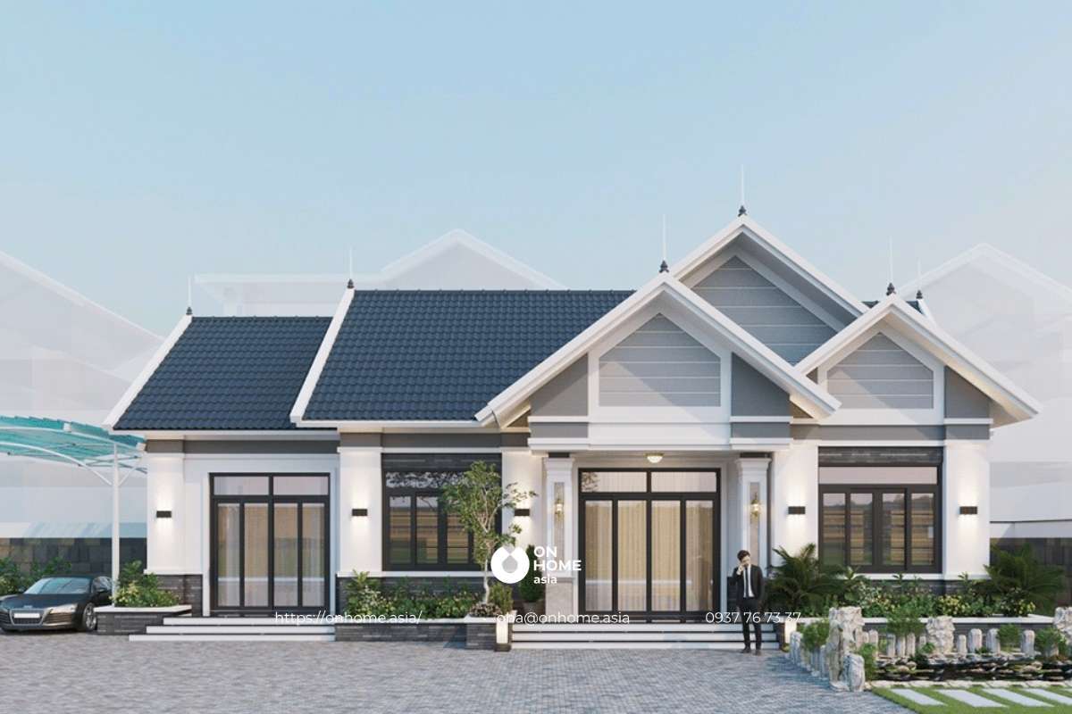 Nhà cấp 4 3 phòng ngủ nông thôn có sân vườn cực đẹp