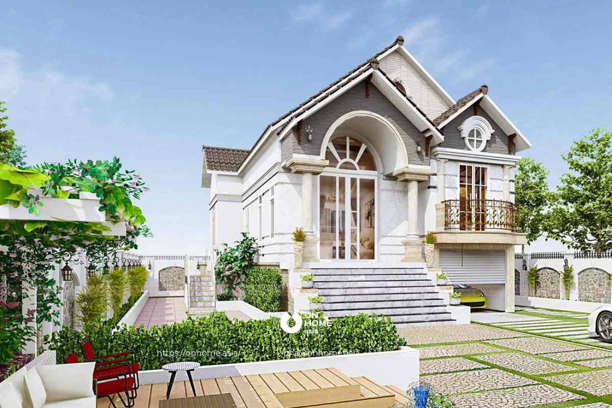 Nhà cấp 4 3 phòng ngủ có gác lửng sang trọng