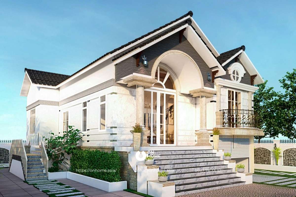 Nhà cấp 4 3 phòng ngủ có gác lửng đẹp