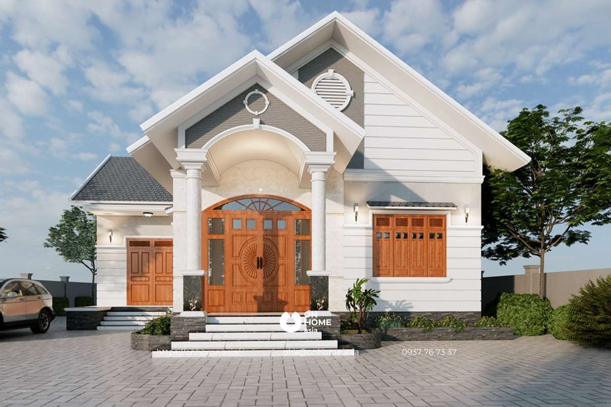 Nhà cấp 4 3 phòng ngủ chữ L hiện đại, sang trọng.