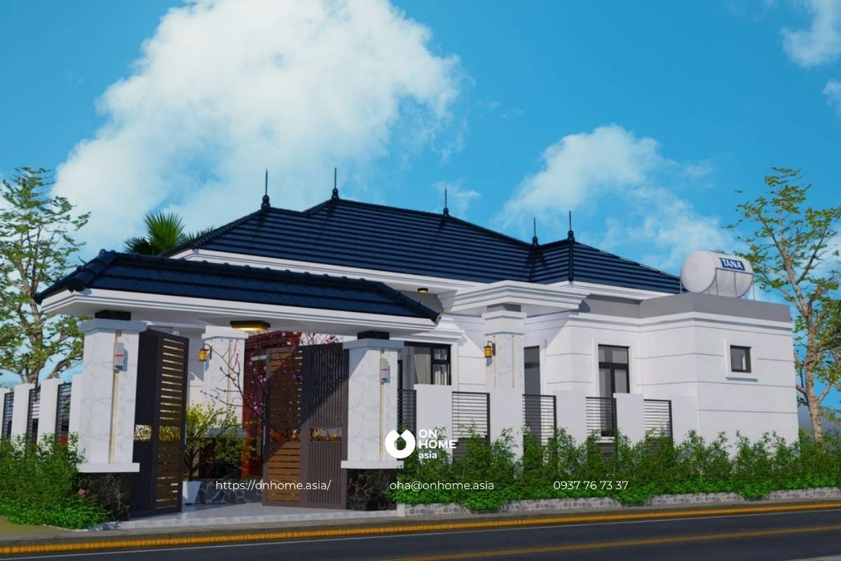 Mẫu nhà cấp 4 sân vườn 3 phòng ngủ đẹp