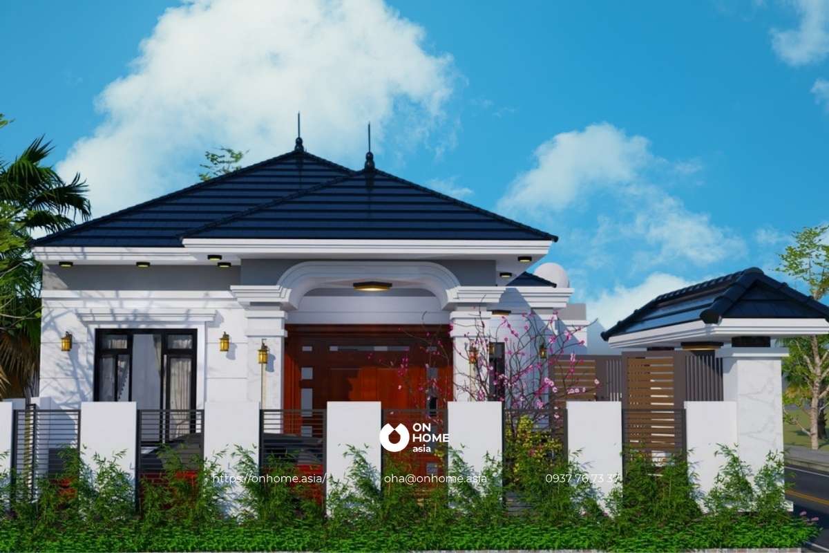 Mẫu nhà cấp 4 sân vườn 3 phòng ngủ mái Nhật cuốn hút