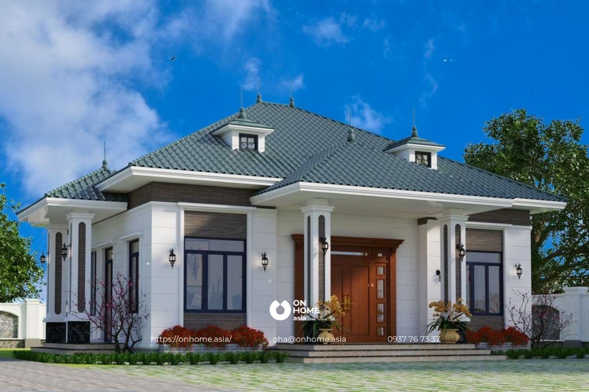 Nhà vườn cấp 4 3 phòng ngủ mái Nhật tiện nghi