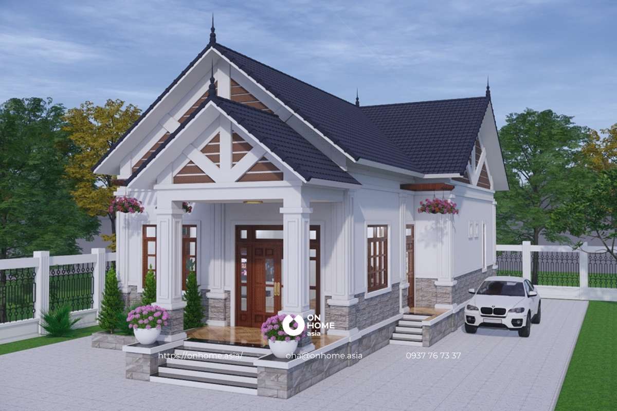 Mẫu nhà cấp 4 mái Thái 3 phòng ngủ đẹp