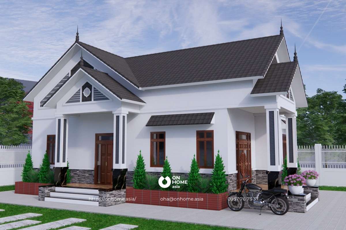 Mẫu thiết kế nhà cấp 4 3 phòng ngủ 500 triệu đồng đẹp