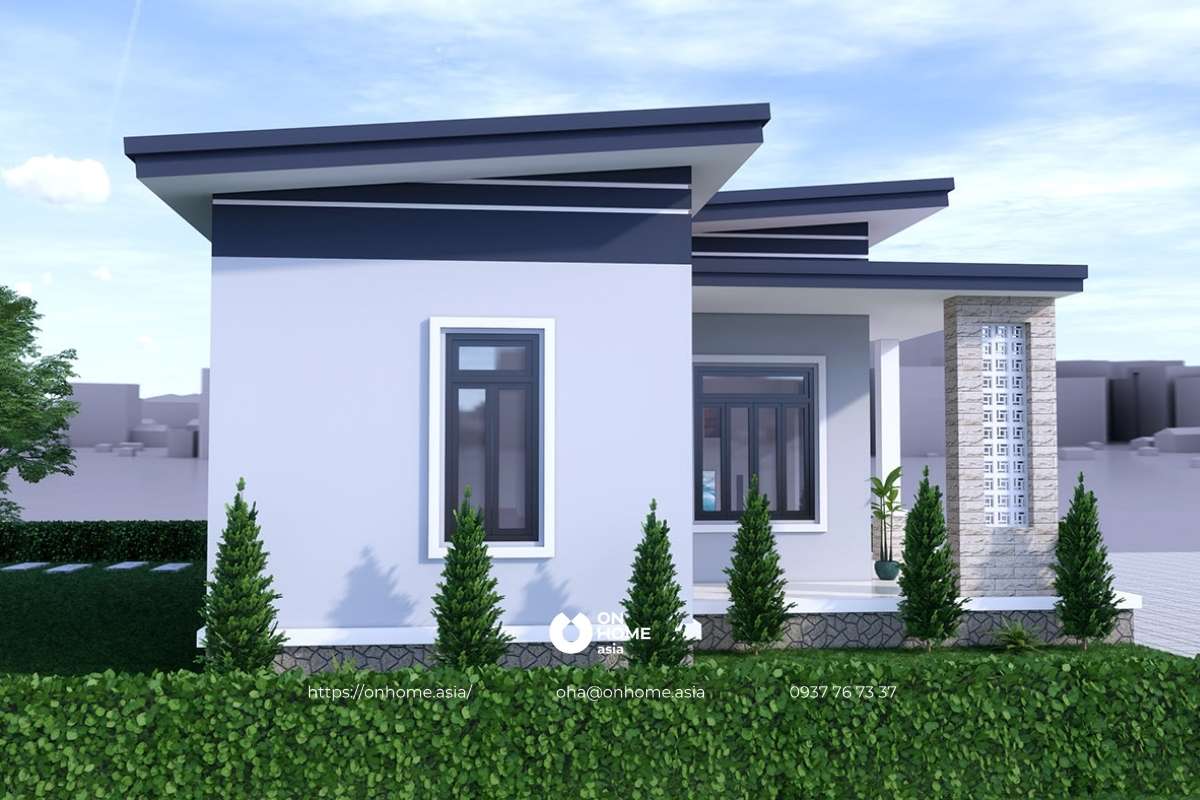 Nhà cấp 4 có 3 phòng ngủ mái bằng đẹp