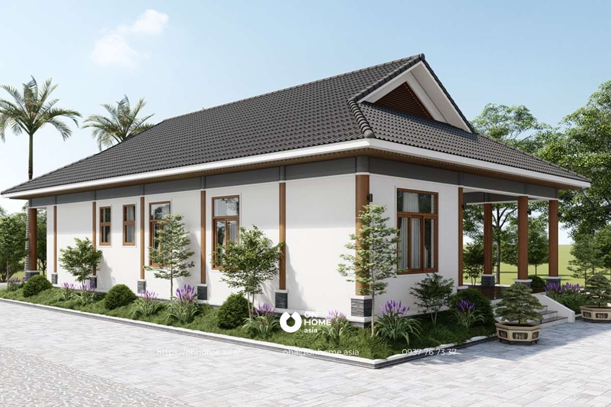 Mẫu nhà cấp 4 nông thôn 3 phòng ngủ đẹp