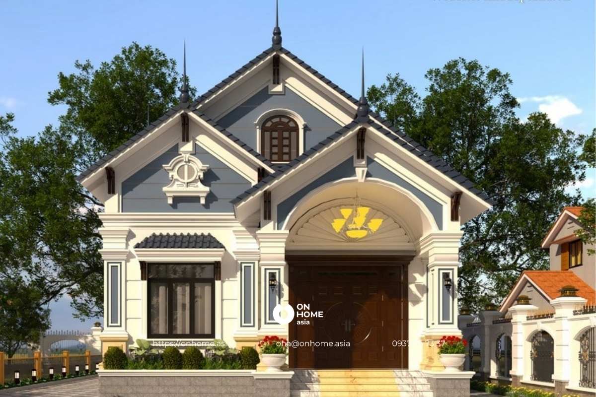 Mẫu nhà cấp 4 đẹp có 4 phòng ngủ mái Thái sang trọng